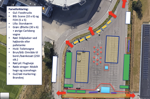 Oversigt over Store Fanzone ved Brøndby Stadion. 